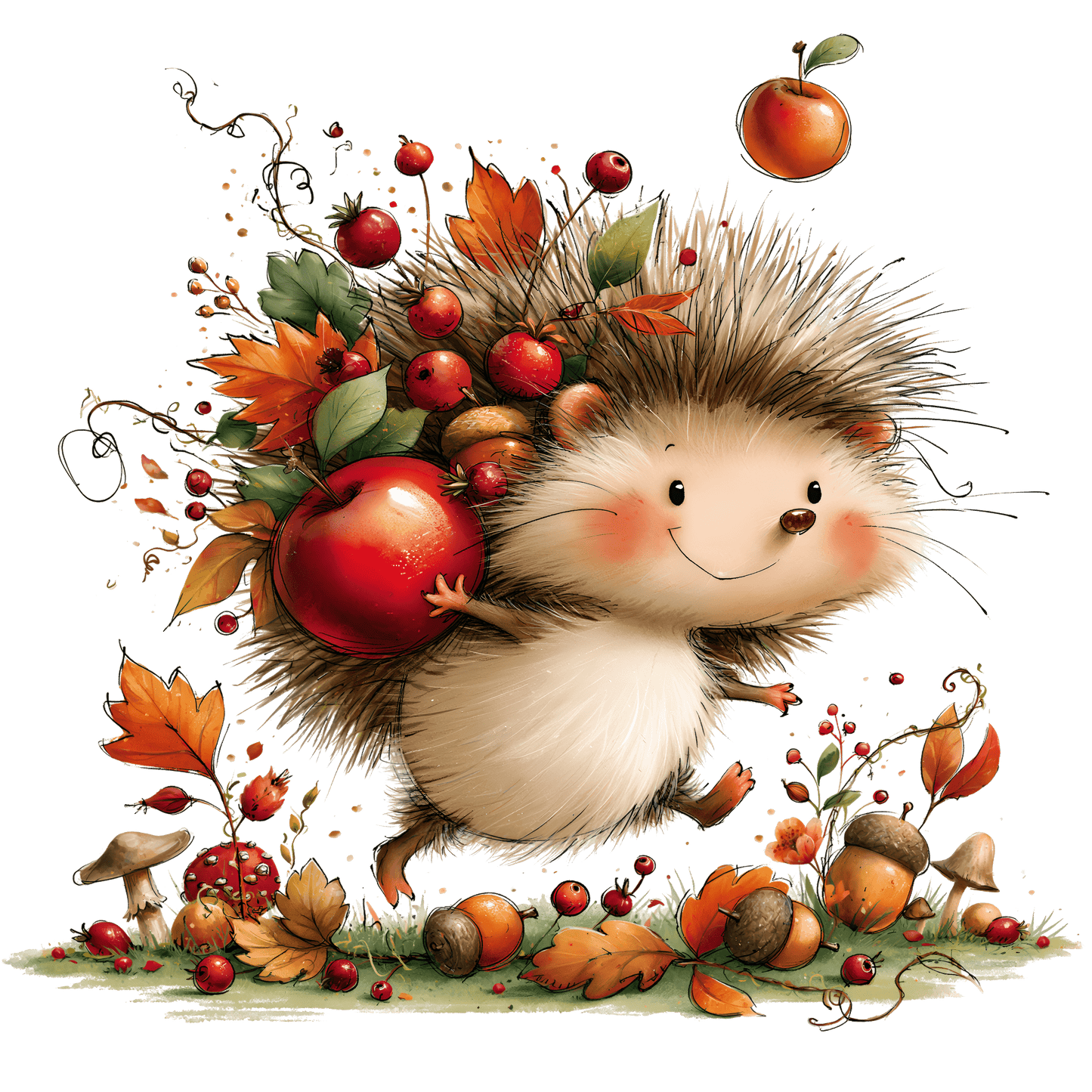 Bügelbild Herbstwald Tiere #12 Igel