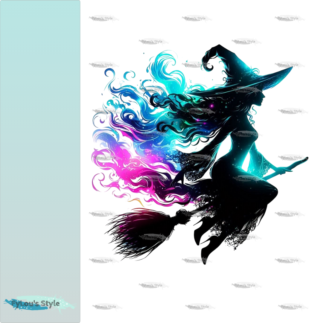 Bügelbild Hexen Neon Silhouette #4