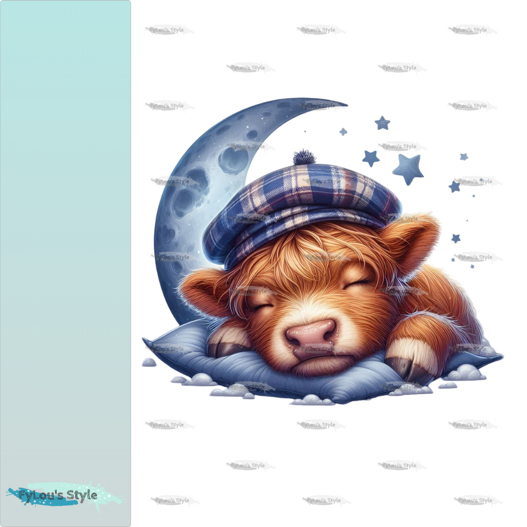 Bügelbild Highland Kuh schlafend #2 Fylou's Style