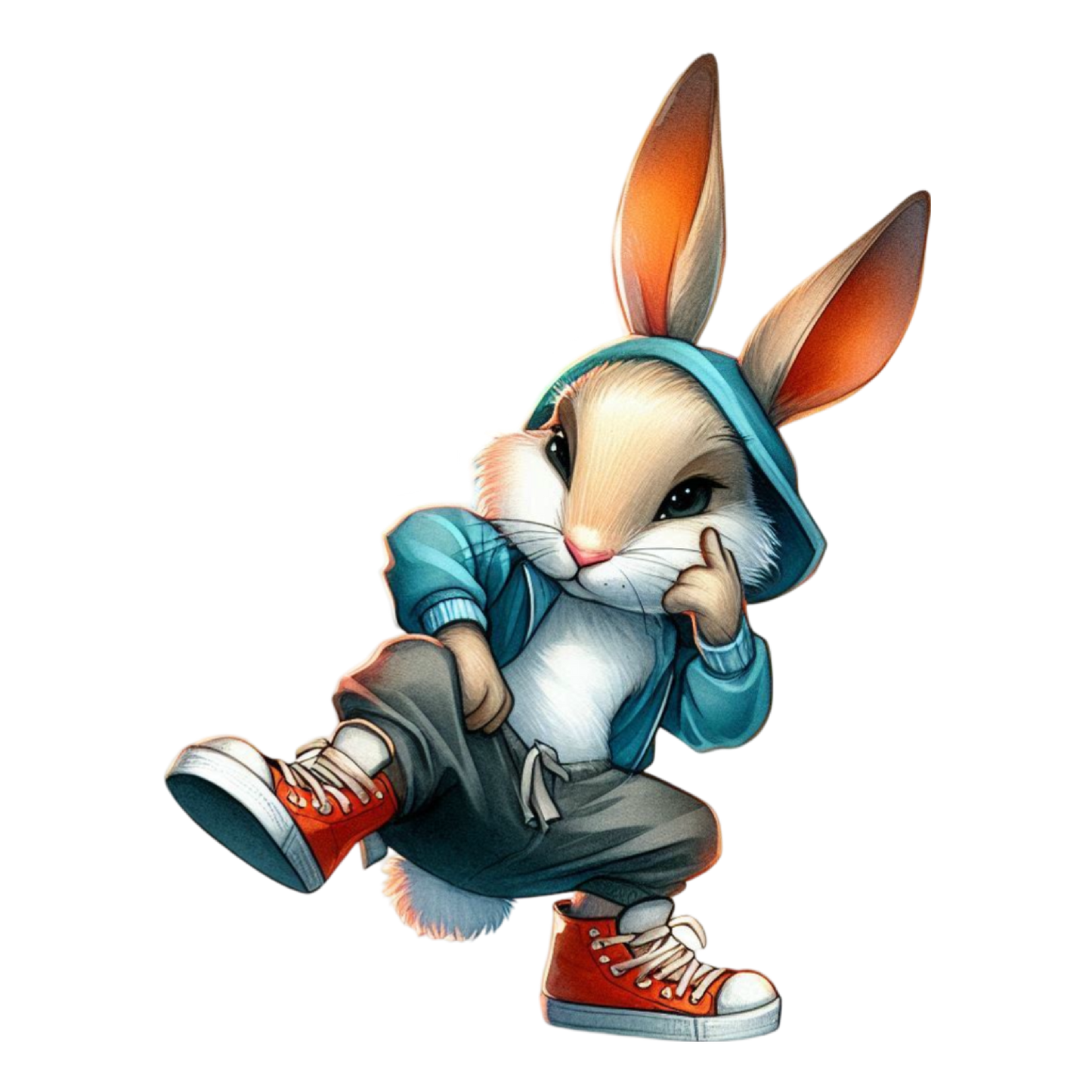 Bügelbild Hip Hop Hase #6 Fylou's Style