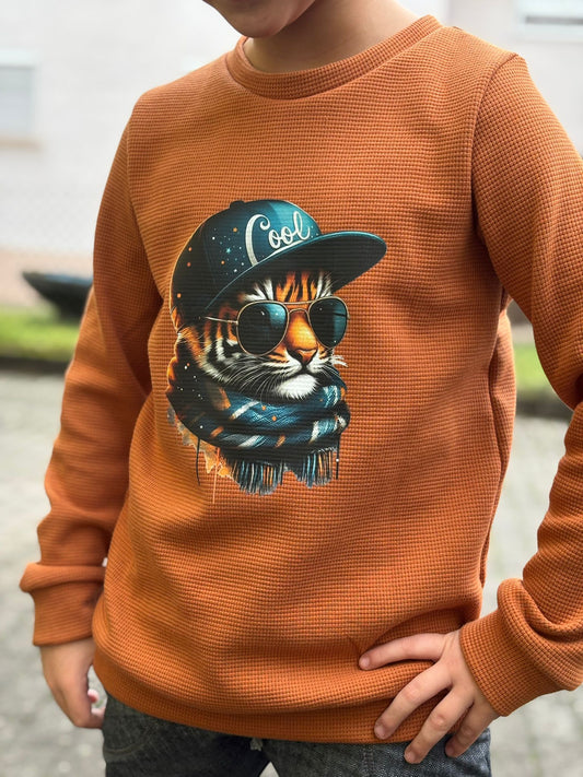 Bügelbild Cool Tiger mit Cap Fylou's Style