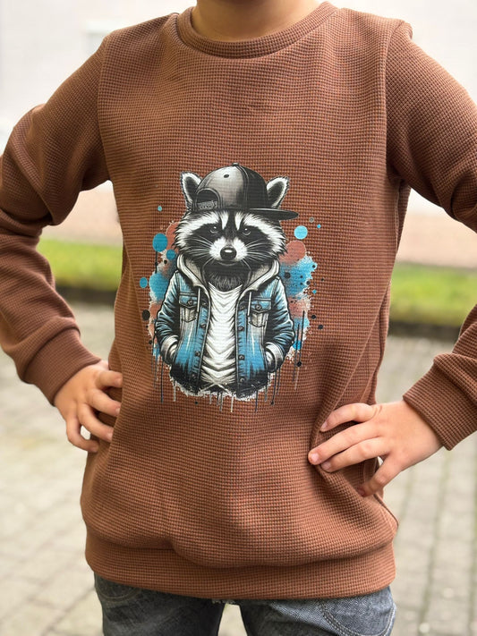 Bügelbild Streetwear Splash Waschbär Fylou's Style