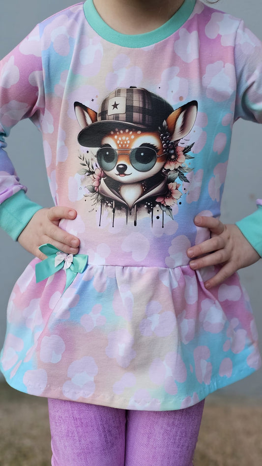 Bügelbild Cool Reh mit Karo Cap Fylou's Style