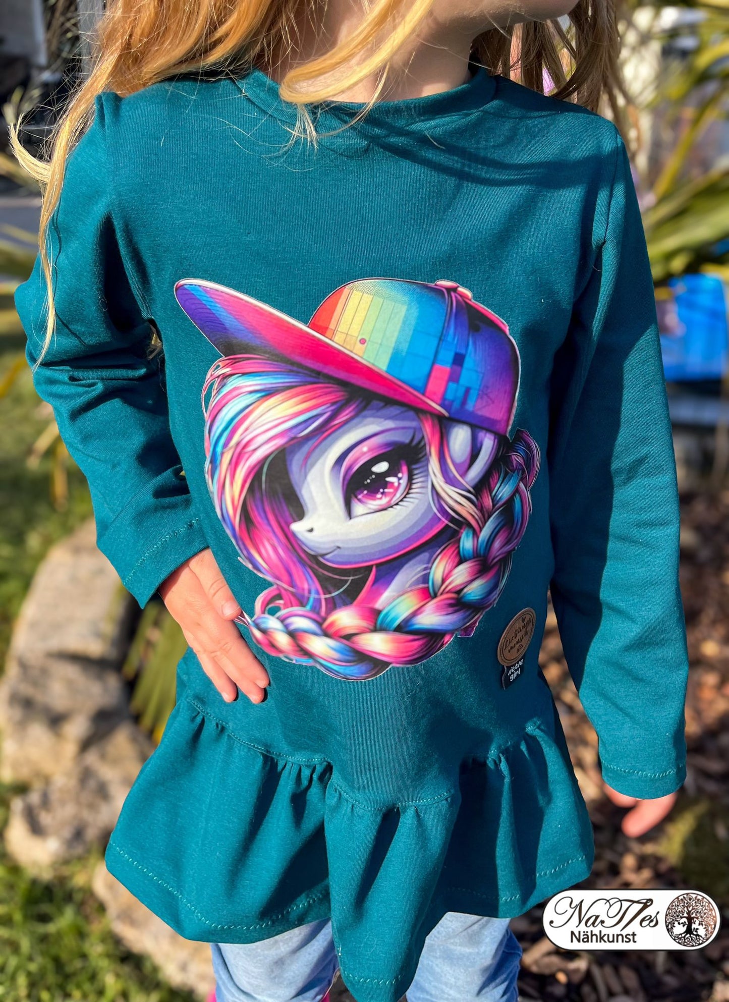 Bügelbild Bezauberndes Einhorn mit Cap Fylou's Style