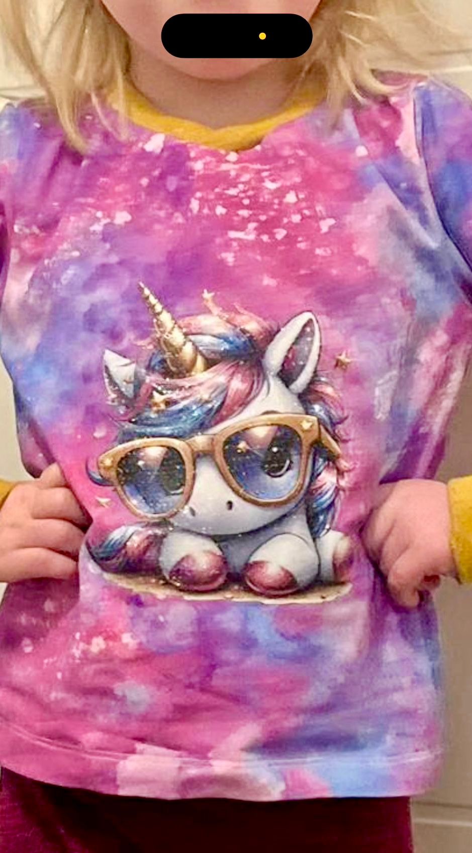 Bügelbild Cool Glitzer Einhorn #2 Fylou's Style