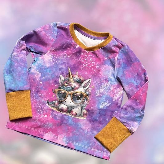 Bügelbild Cool Glitzer Einhorn #2 Fylou's Style