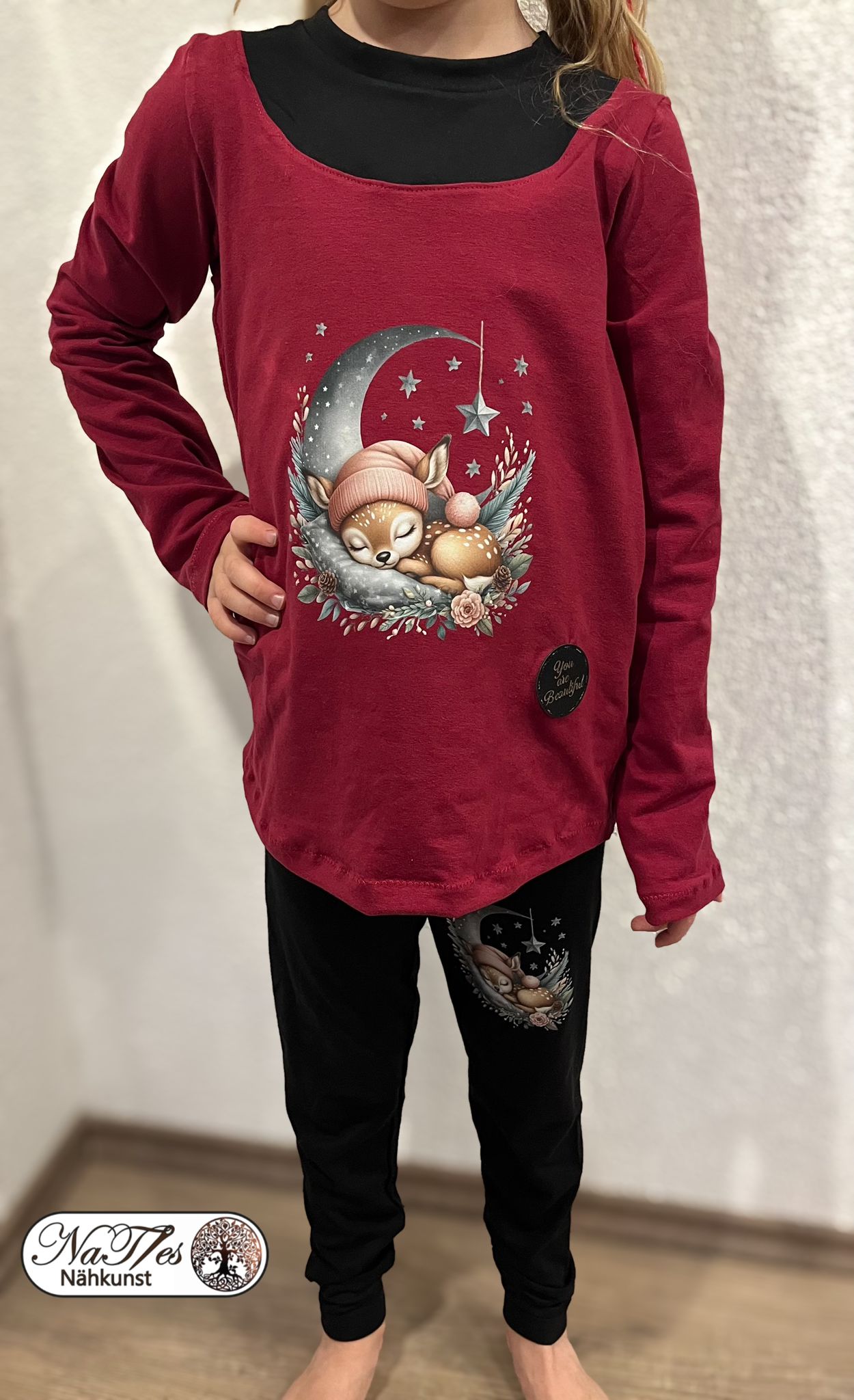 Bügelbild kleines Reh schlafend auf dem Mond Fylou's Style