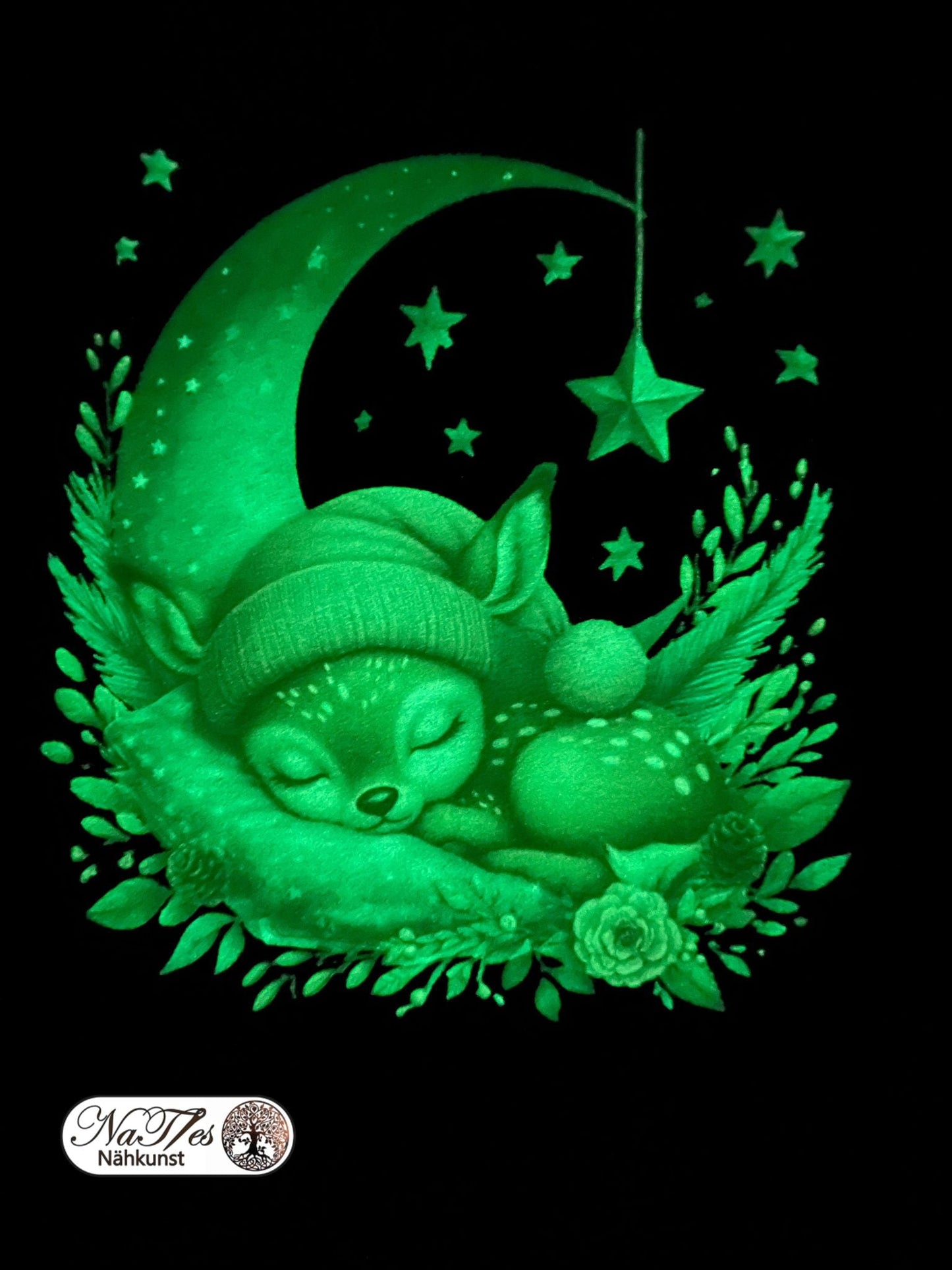 Bügelbild kleines Reh schlafend auf dem Mond Fylou's Style