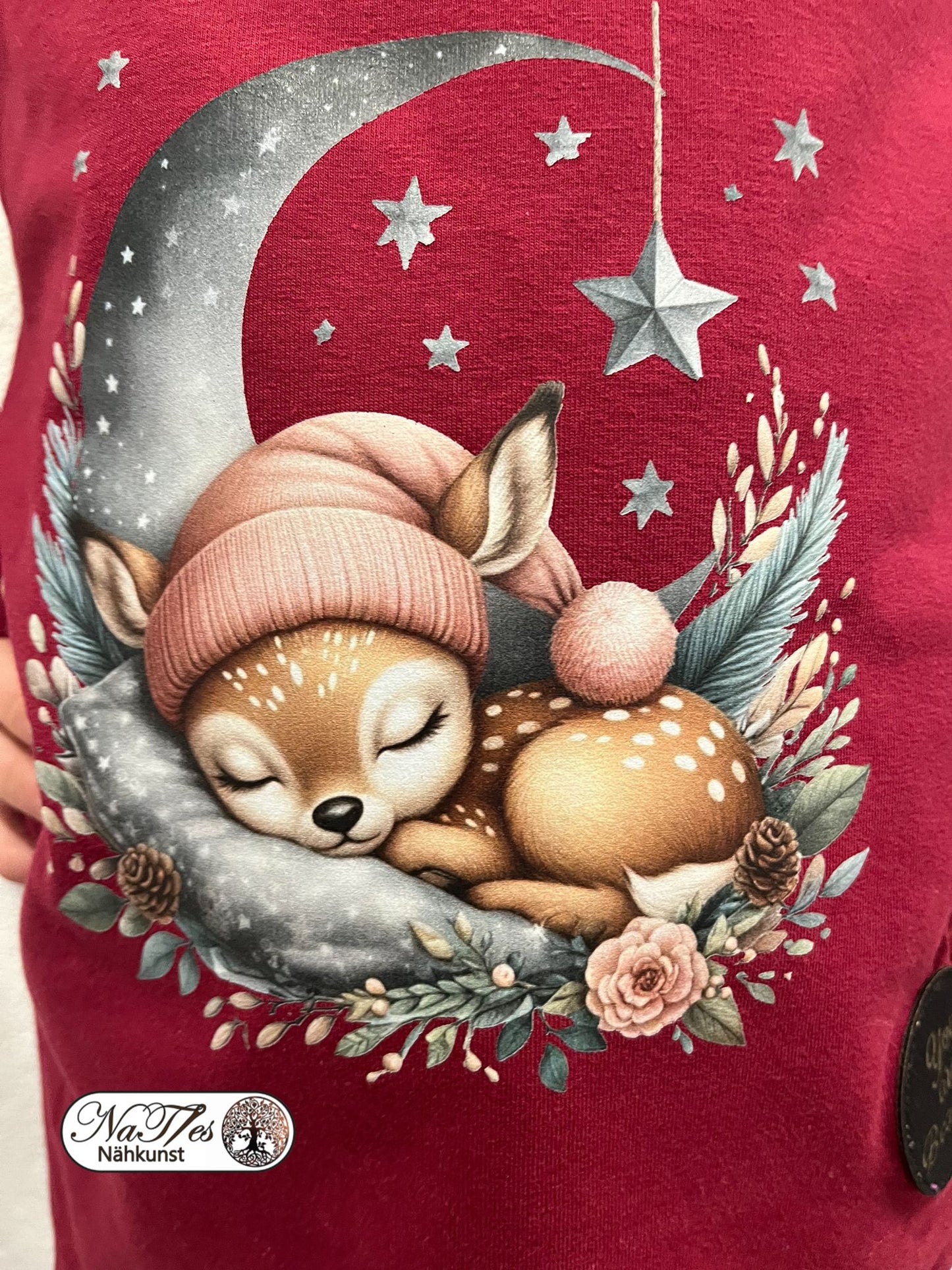 Bügelbild kleines Reh schlafend auf dem Mond Fylou's Style
