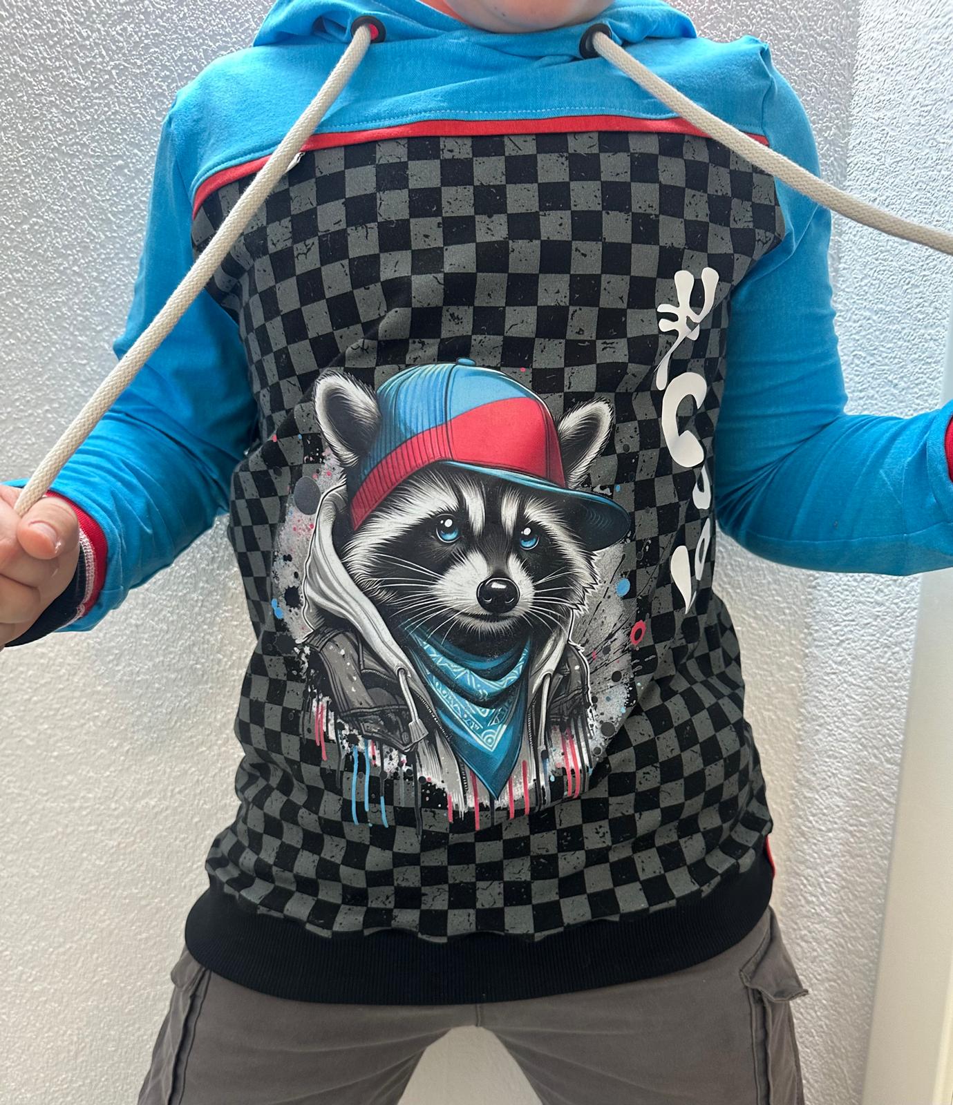 Bügelbild Cool Waschbär mit Cap Fylou's Style