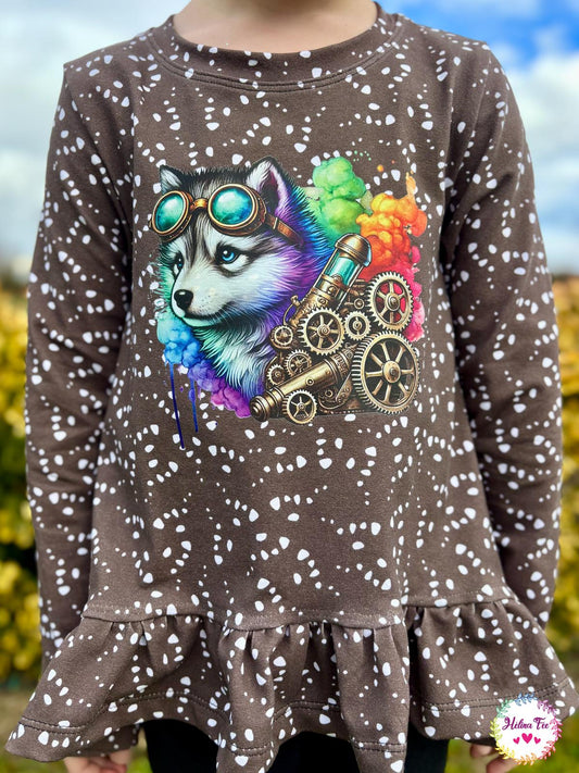 Bügelbild kleiner Steampunk Wolf #3 Fylou's Style