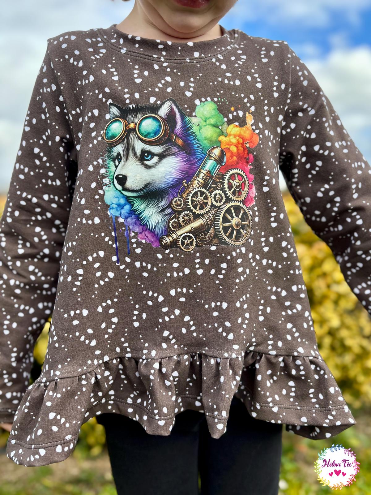 Bügelbild kleiner Steampunk Wolf #3 Fylou's Style