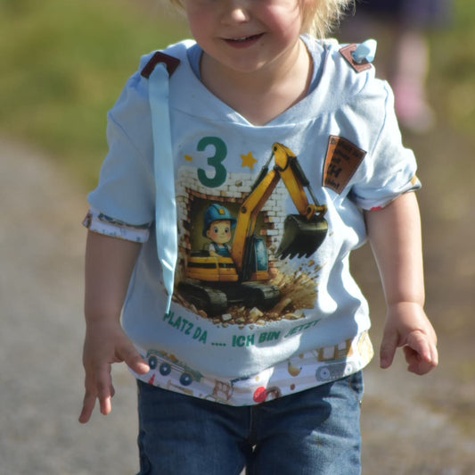 Bügelbild Bagger 3 Geburtstag #1