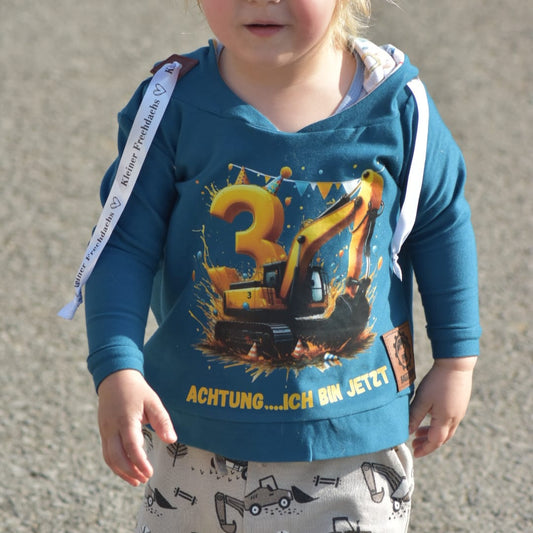 Bügelbild Bagger 3 Geburtstag #2