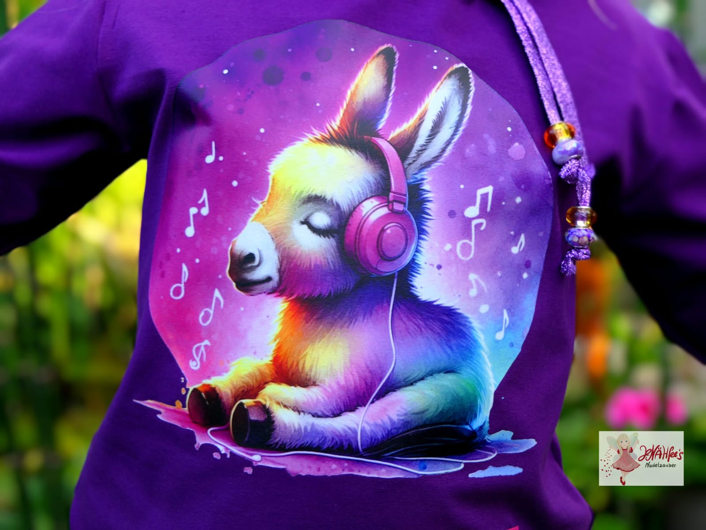 Bügelbild Pink Musik Esel Fylou's Style