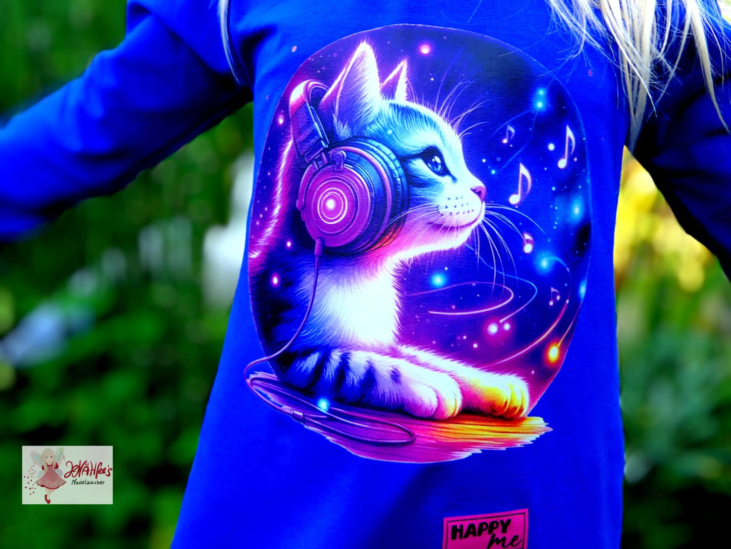 Bügelbild Pink Musik Katze Fylou's Style