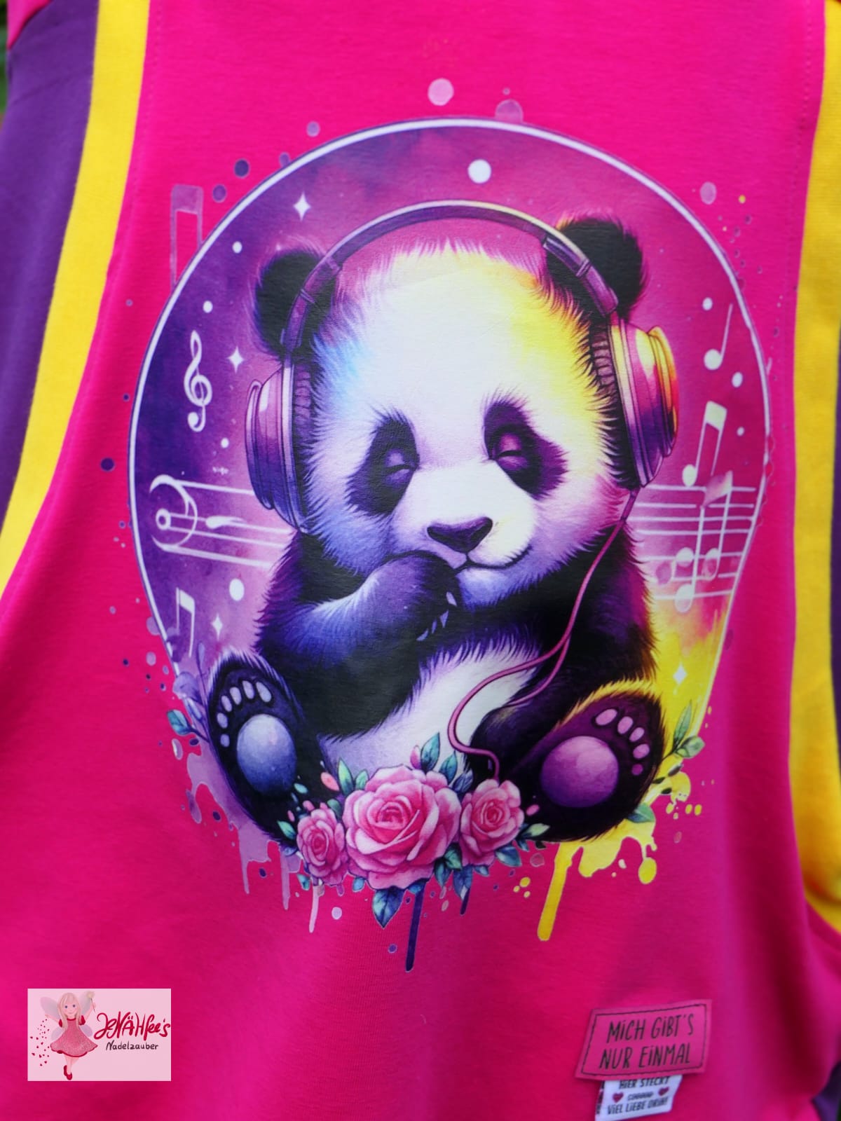 Bügelbild Pink Musik Panda #2 Fylou's Style