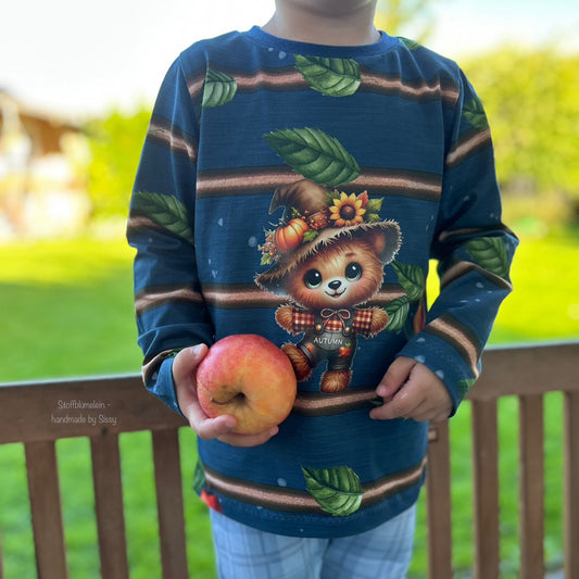 Bügelbild Herbst Teddy