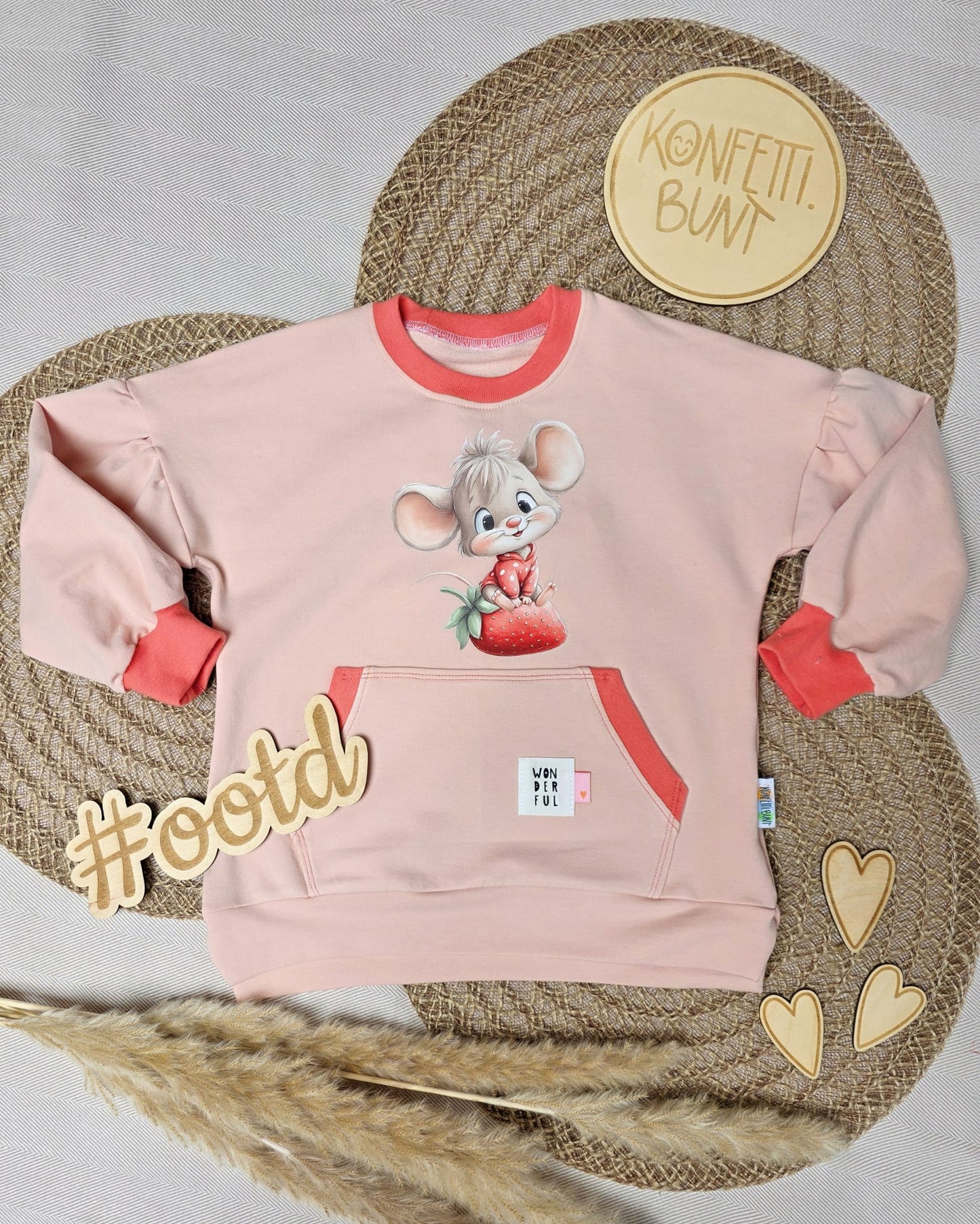 Bügelbild Erdbeer Maus