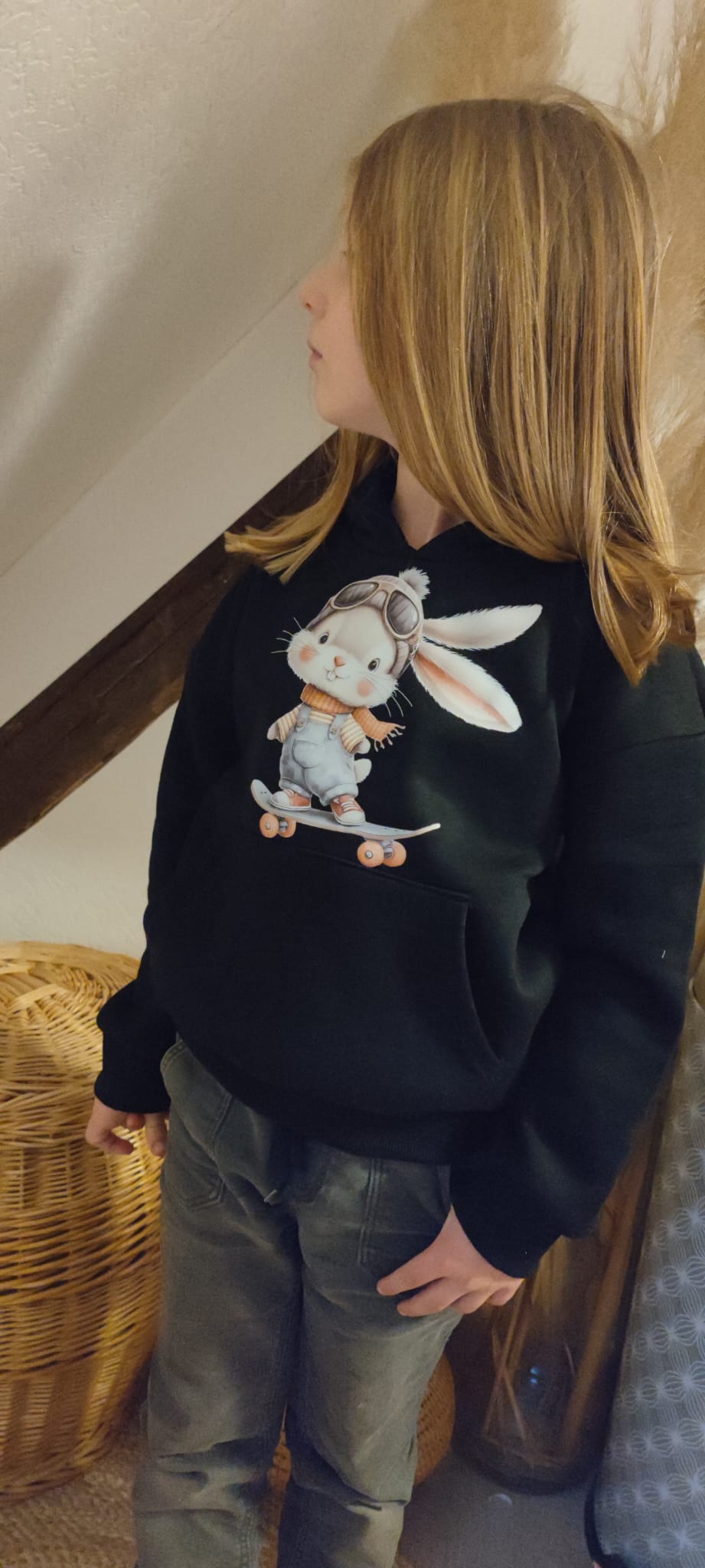 Bügelbild Skater Hase