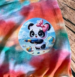 Bügelbild Panda Girl mit Wasserspritzpistole #3 Fylou's Style