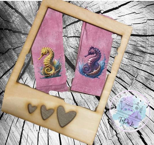 Bügelbild gelbes Seepferdchen in Muschel #1 Fylou's Style