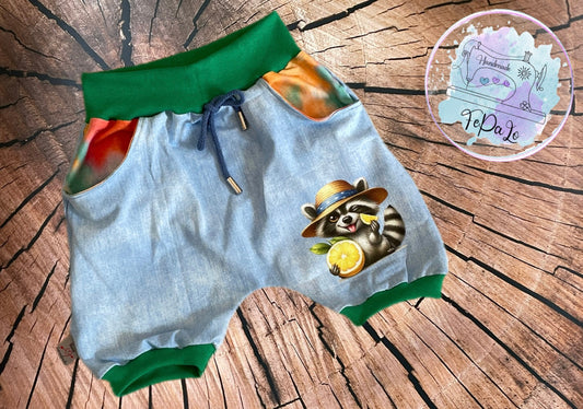 Bügelbild Waschbär mit Zitrone Fylou's Style