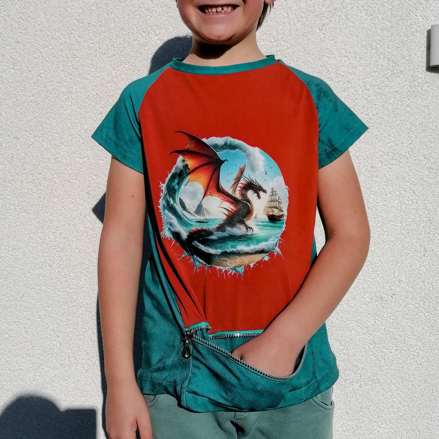 Bügelbild Drache mit Schiff #4 Fylou's Style