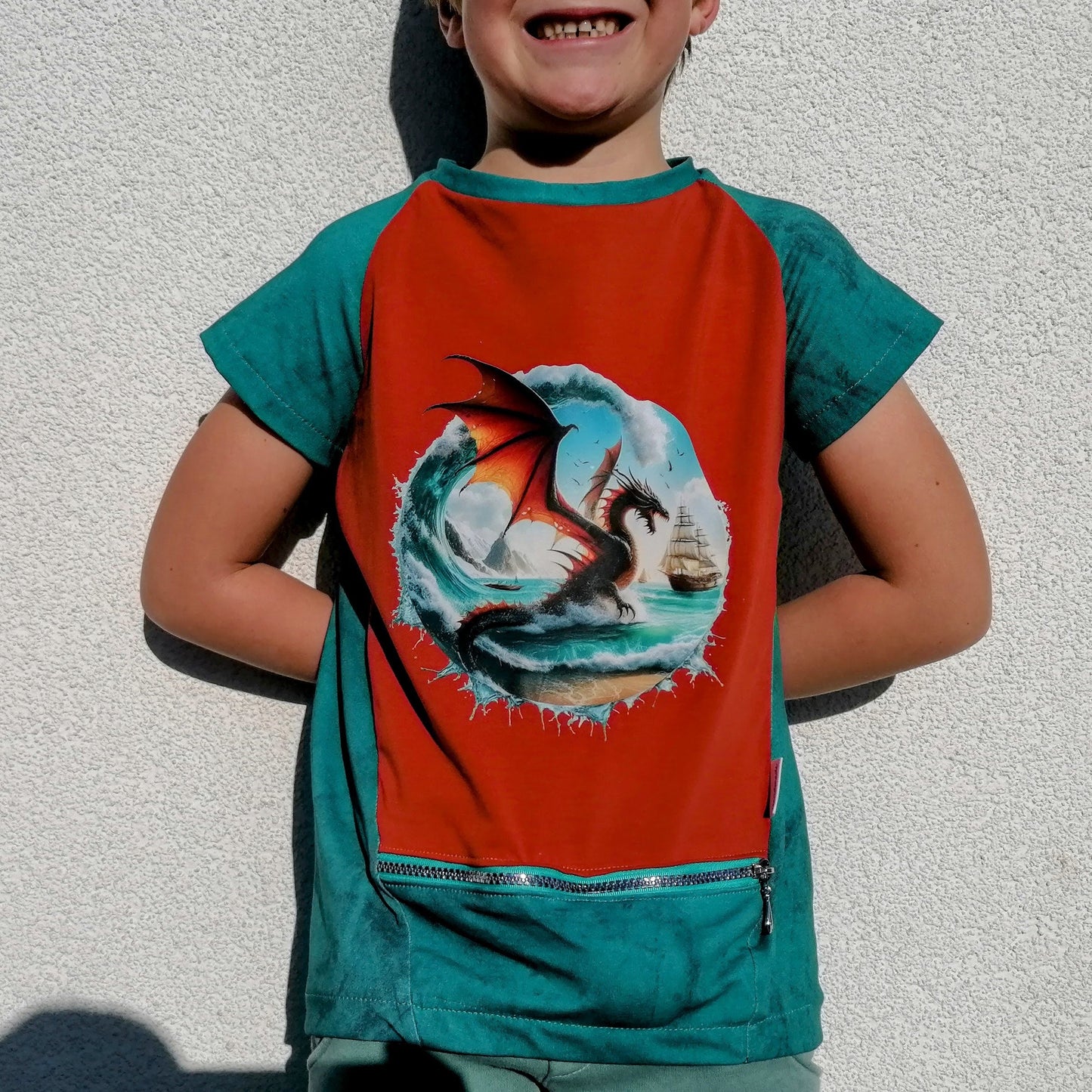 Bügelbild Drache mit Schiff #4 Fylou's Style