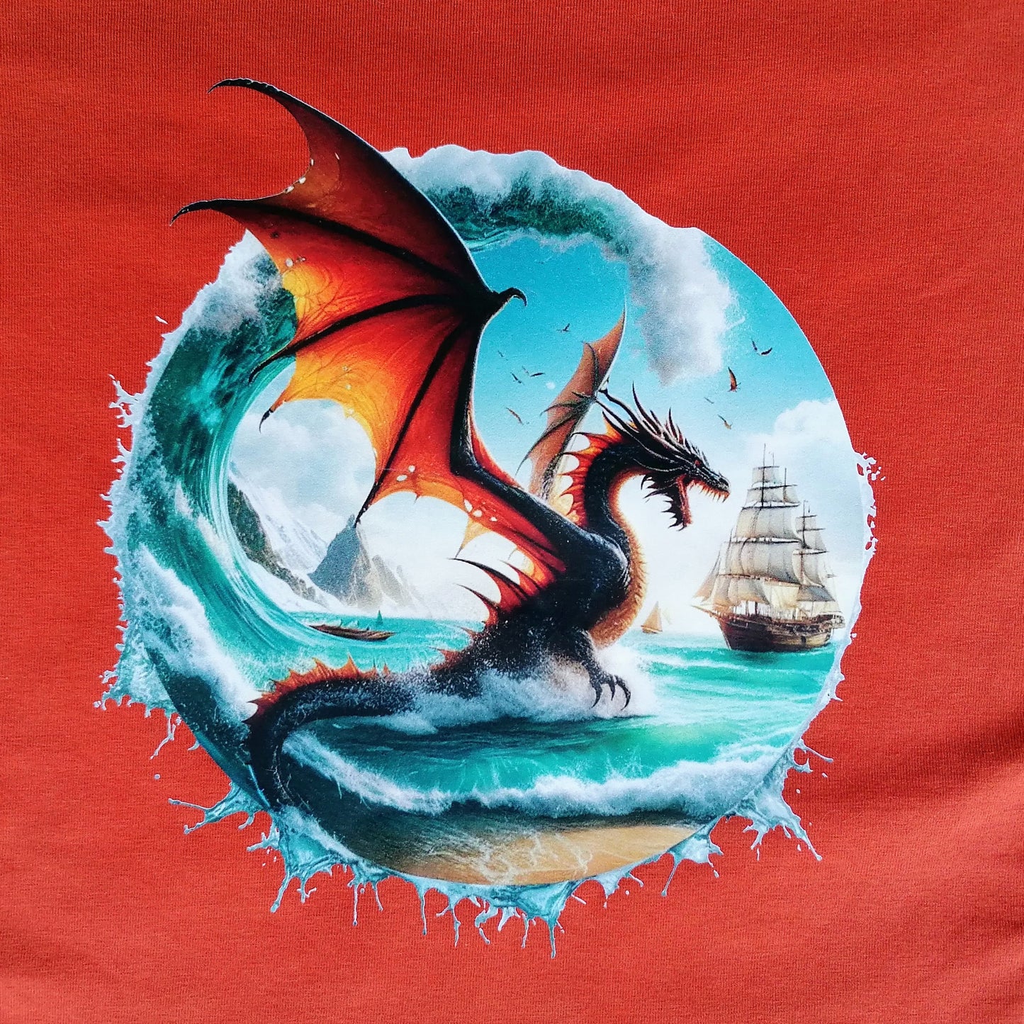 Bügelbild Drache mit Schiff #4 Fylou's Style
