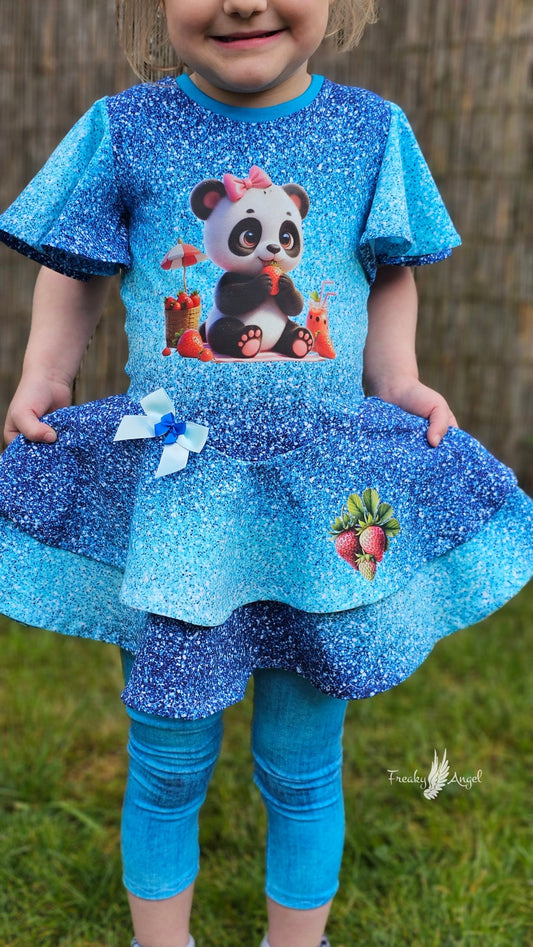 Bügelbild kleiner Panda isst Erdbeeren #5 Fylou's Style