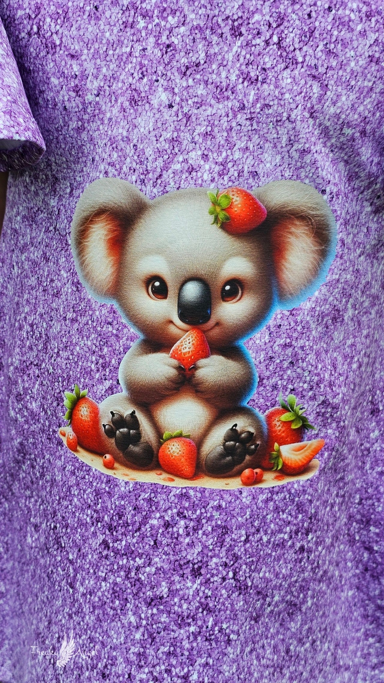 Bügelbild kleiner Koala isst Erdbeeren #3 Fylou's Style