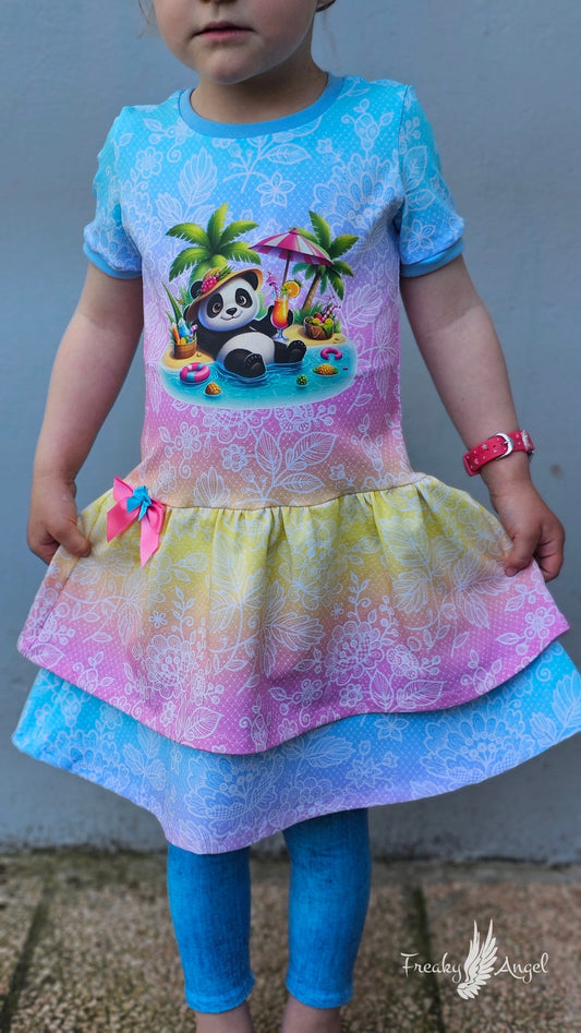 Bügelbild Panda Mädchen am Strand Fylou's Style