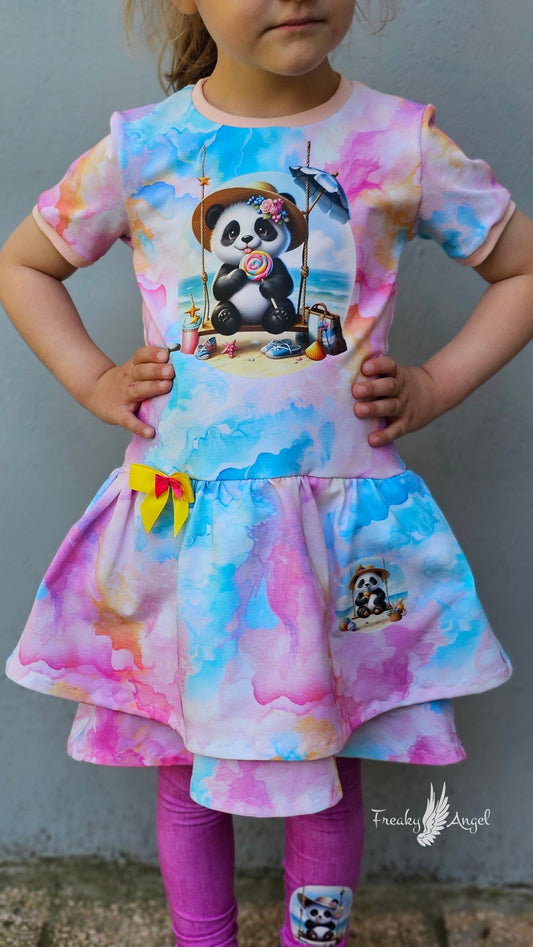 Bügelbild Panda auf Schaukel am Strand #2 Fylou's Style