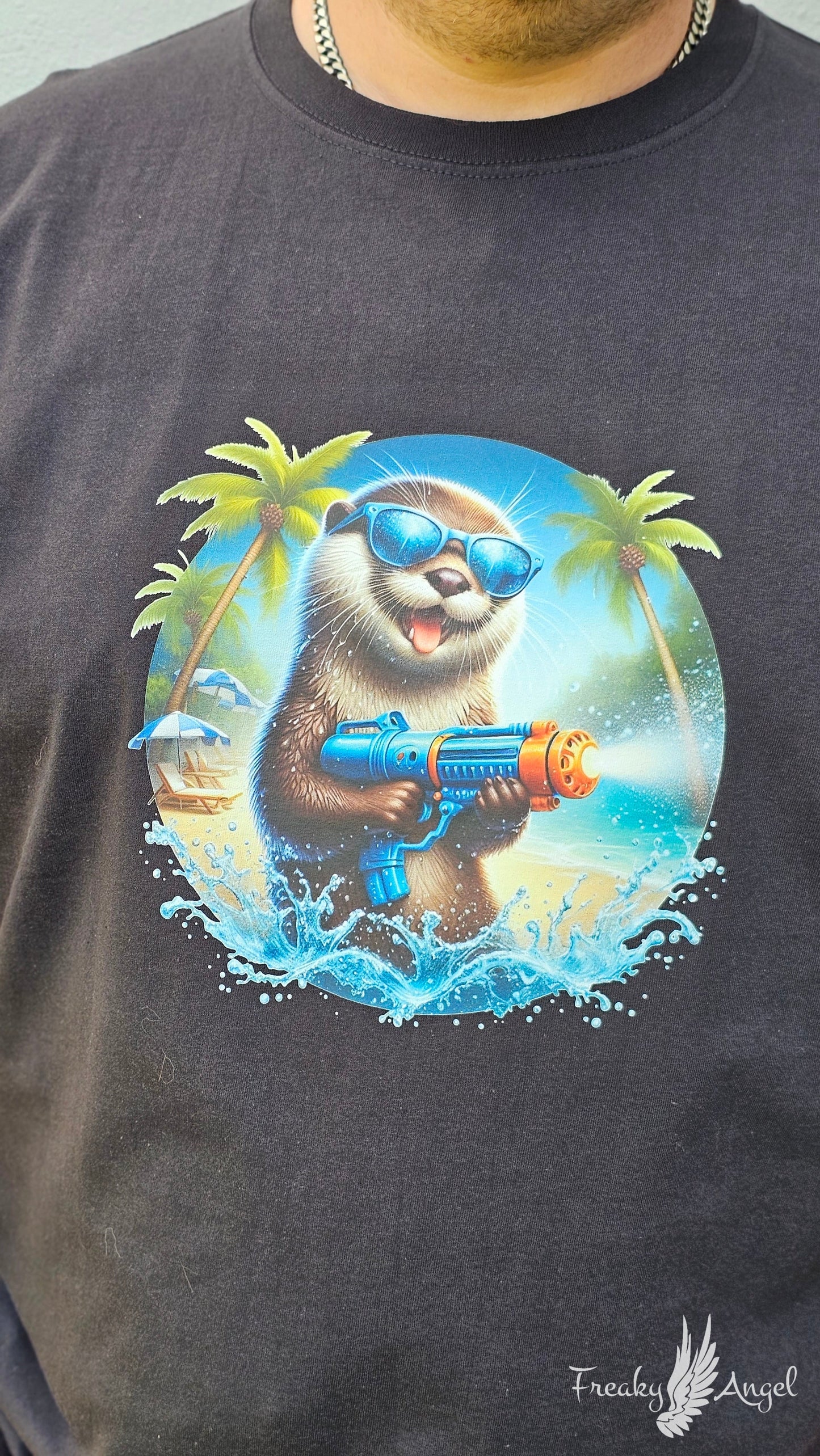 Bügelbild Otter mit Wasserspritzpistole #3 Fylou's Style