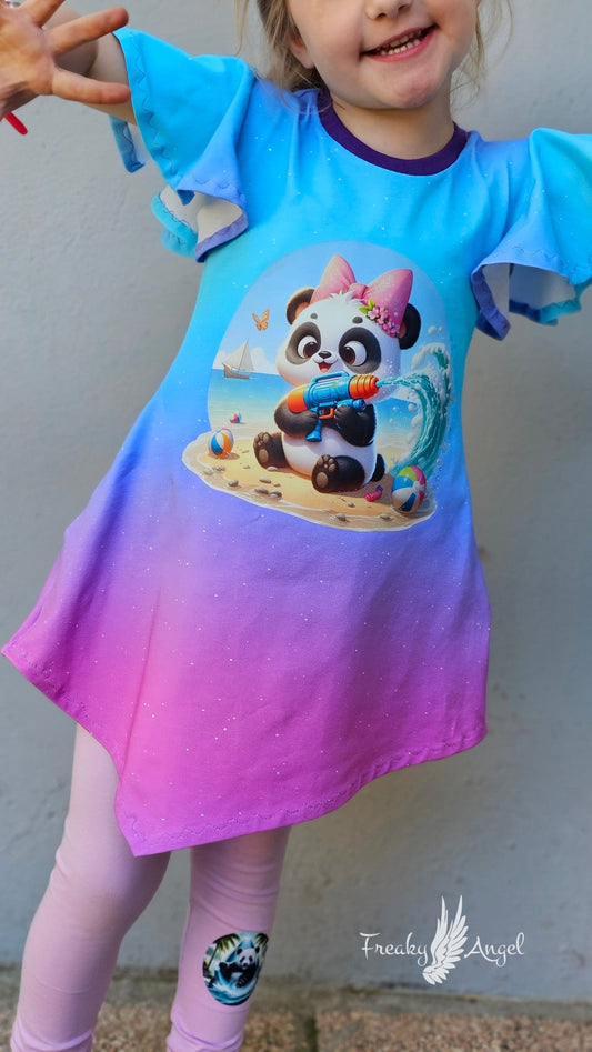 Bügelbild Panda Girl mit Wasserspritzpistole #1 Fylou's Style