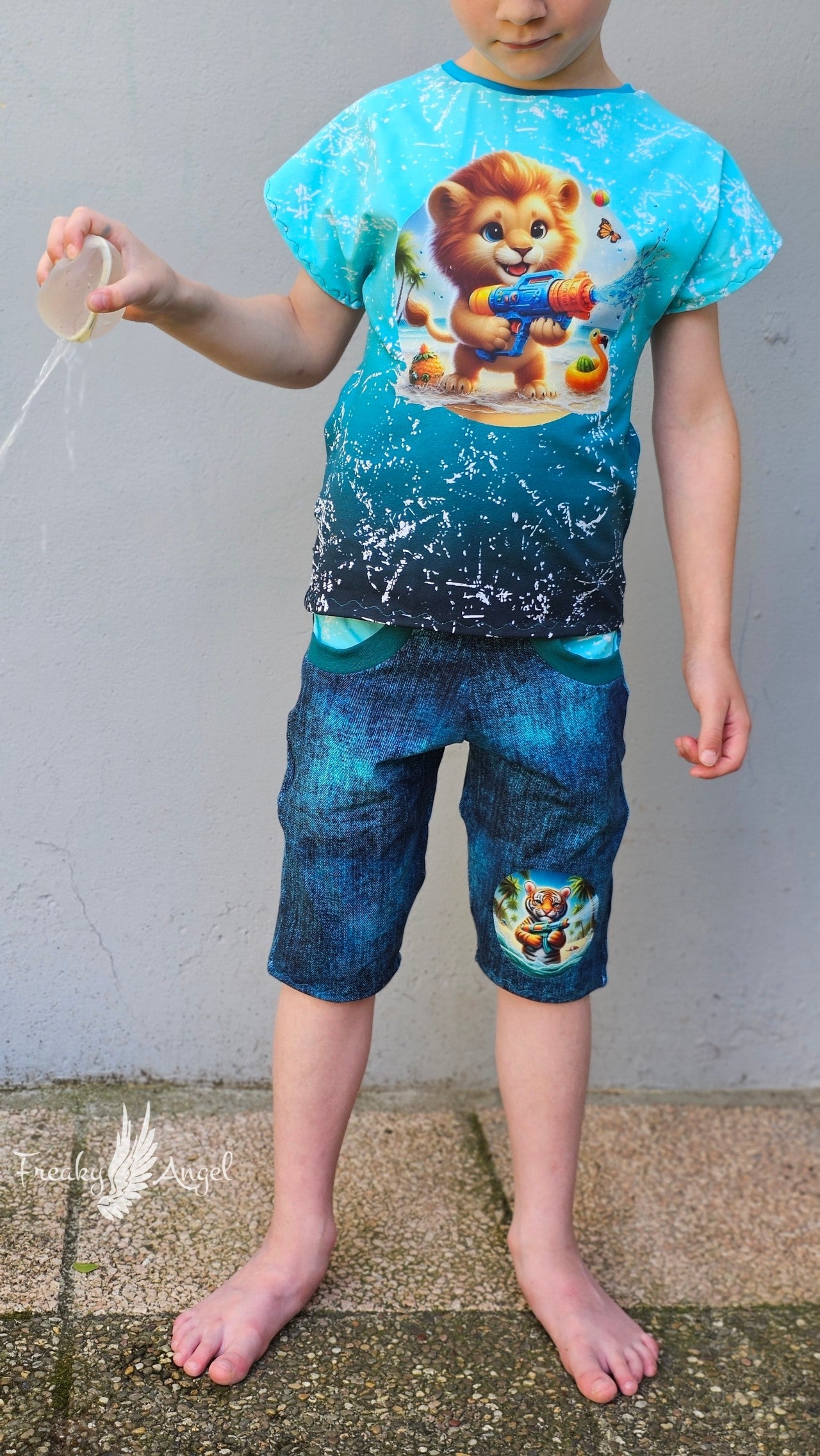 Bügelbild Löwe mit Wasserspritzpistole #2 Fylou's Style