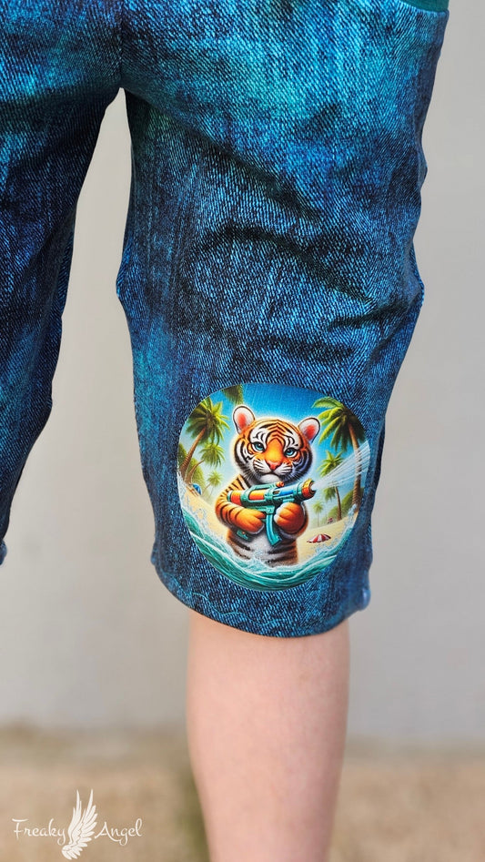 Bügelbild kleiner Tiger mit Wasserspritzpistole #3 Fylou's Style