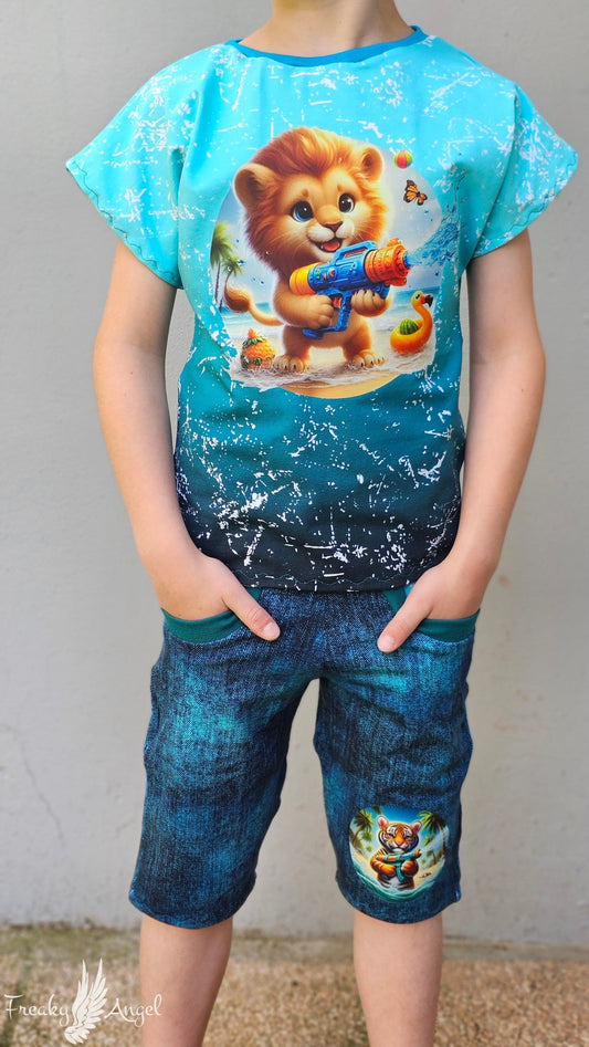 Bügelbild Löwe mit Wasserspritzpistole #2 Fylou's Style