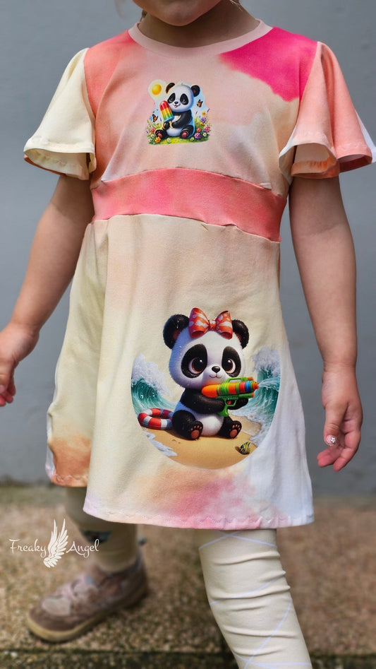 Bügelbild Panda Girl mit Wasserspritzpistole #2 Fylou's Style