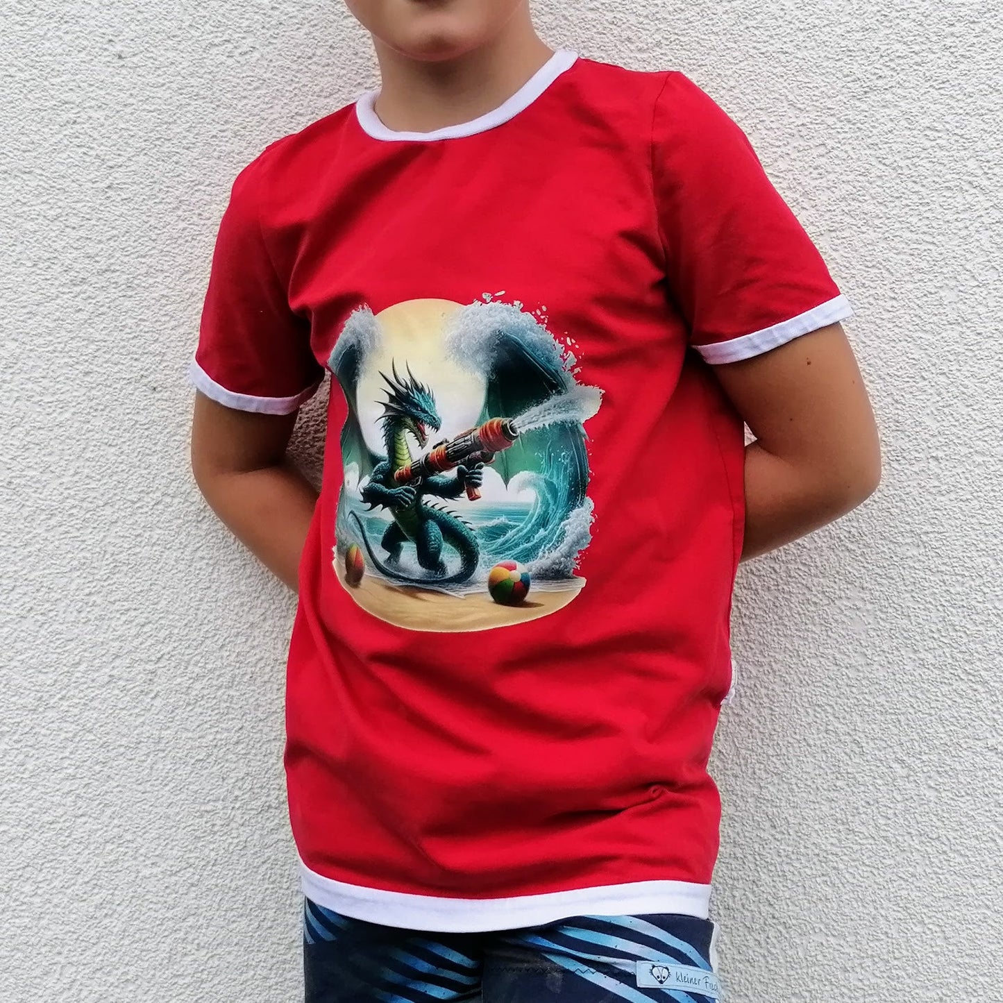 Bügelbild Drache mit Wasserpistole #2 Fylou's Style