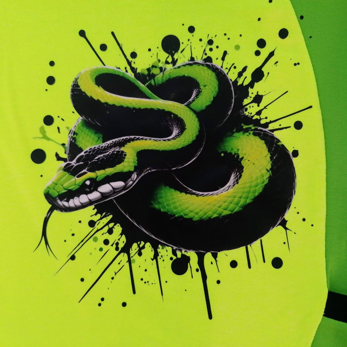 Bügelbild Grün Neon Schlange #3