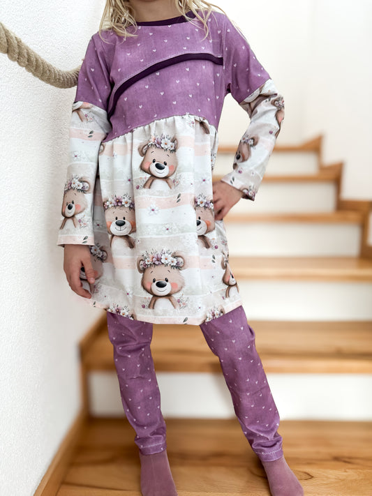 Kinderstoff Blumen Bärchen