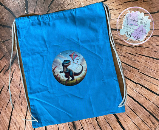 Bügelbild Dino beim Drachen steigen #1