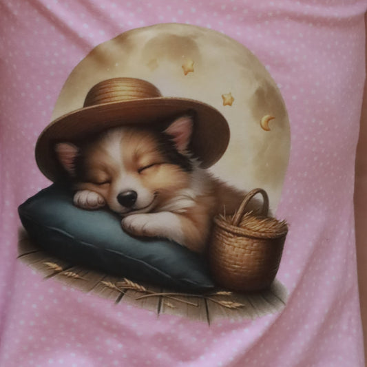 Bügelbild schlafender Hund vorm Mond #1 Fylou's Style