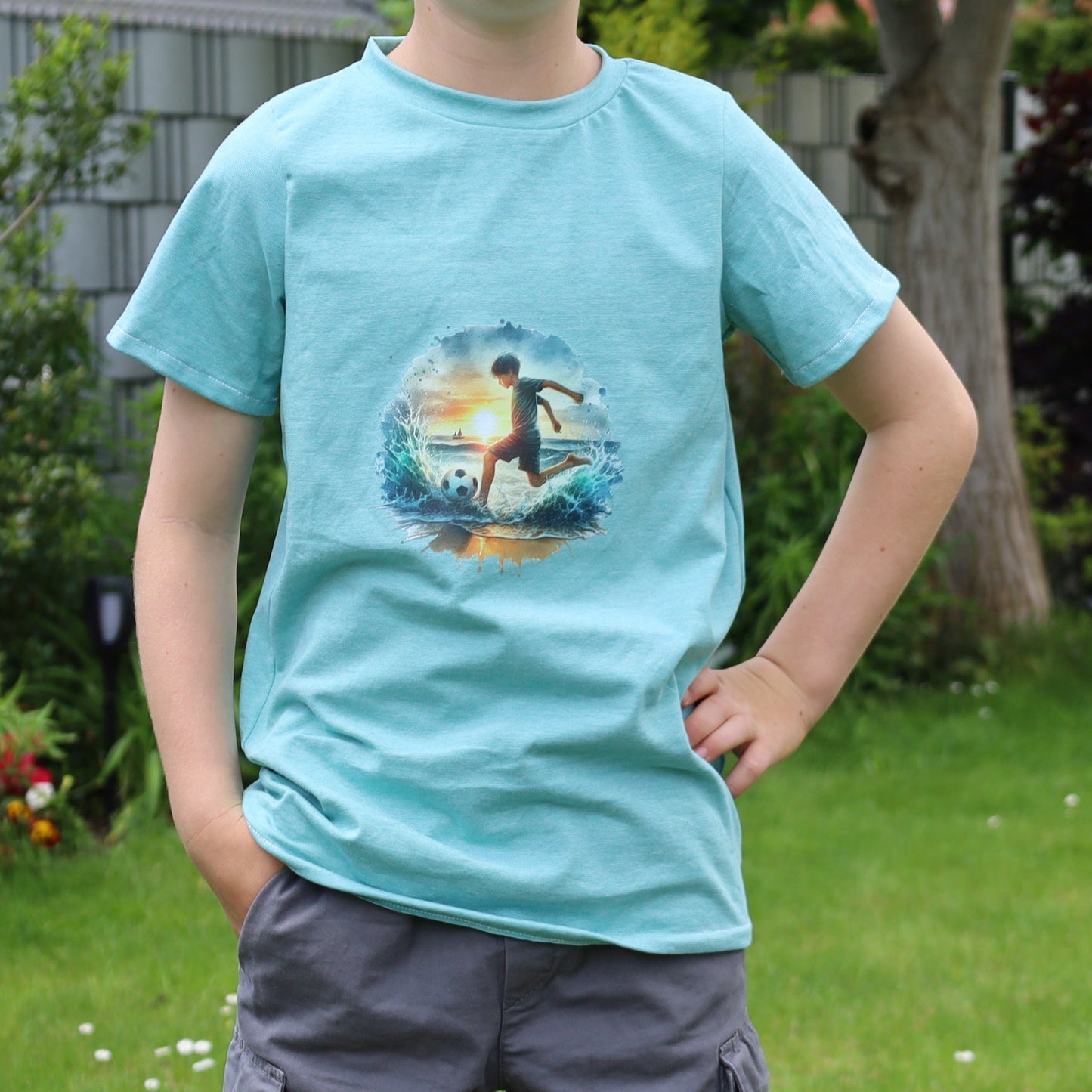 Bügelbild Fussball am Strand #3 Fylou's Style