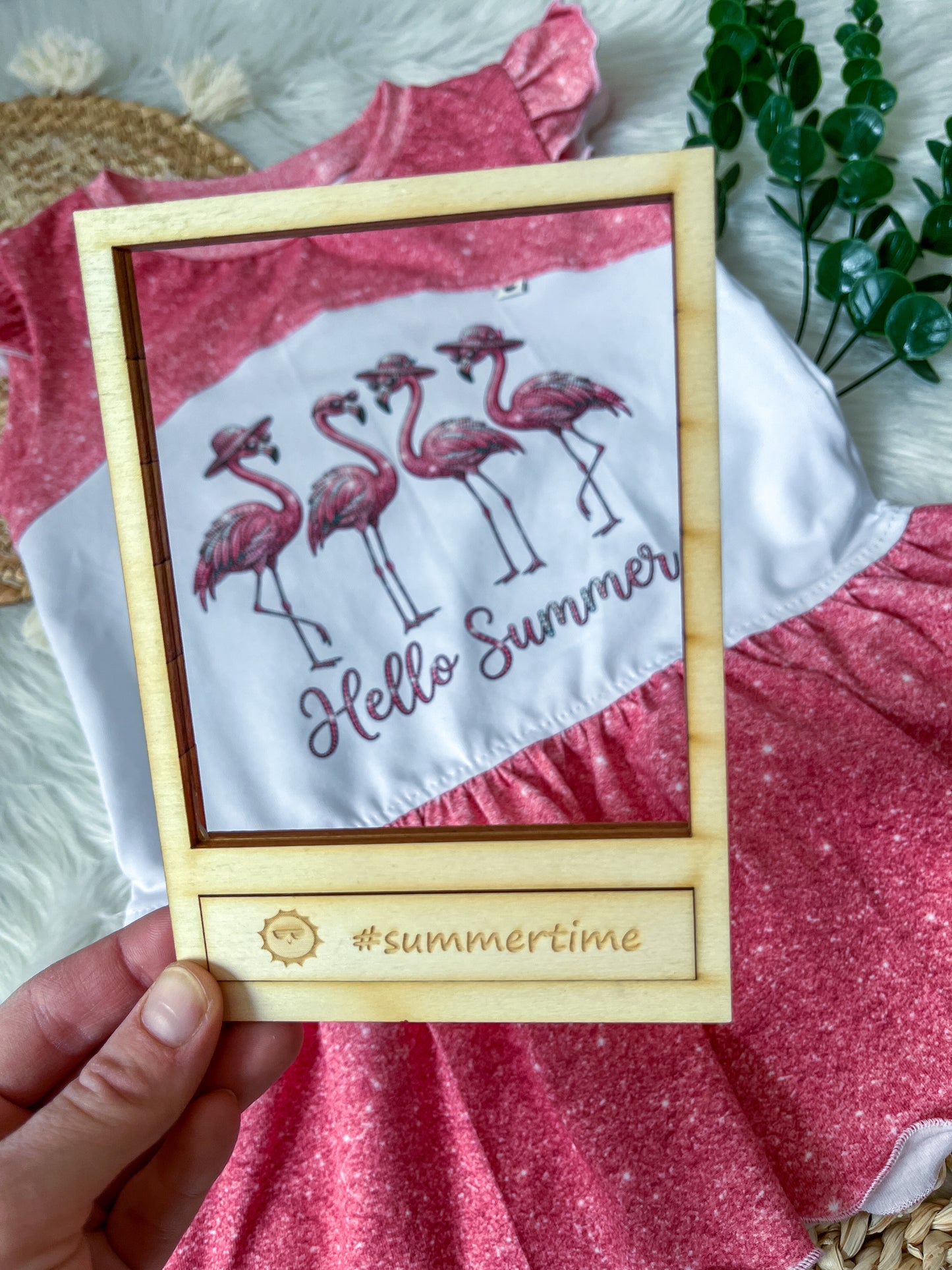 Bügelbild Hello Summer Flamingo