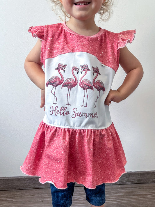 Bügelbild Hello Summer Flamingo