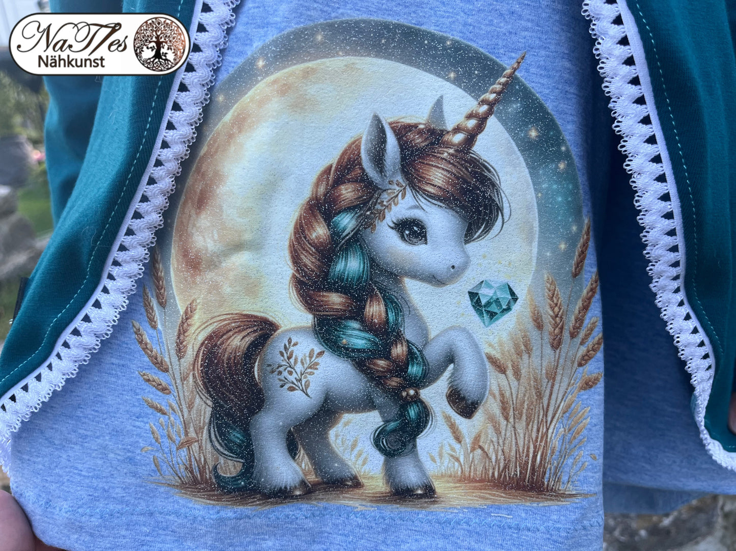 Bügelbild Einhorn Ernte Mond #2
