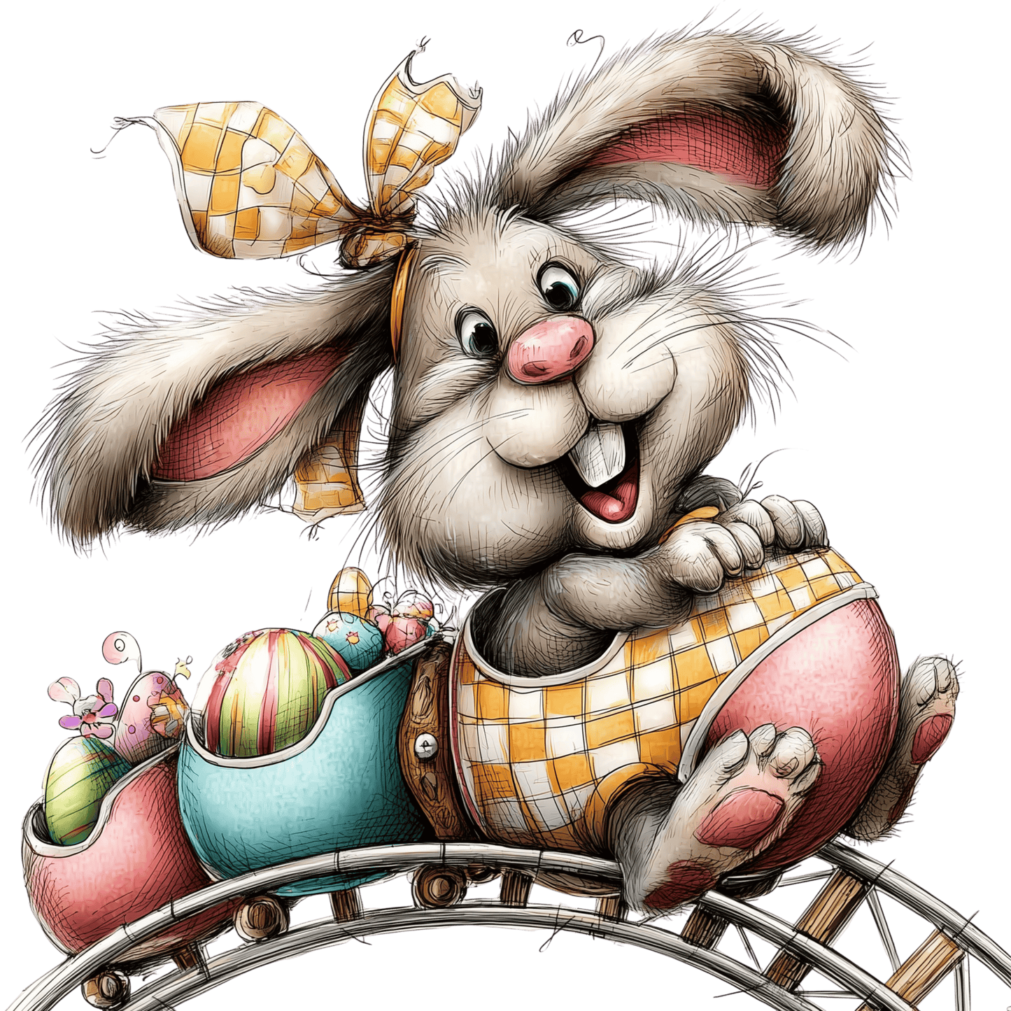 Bügelbild Karo Osterhase #10